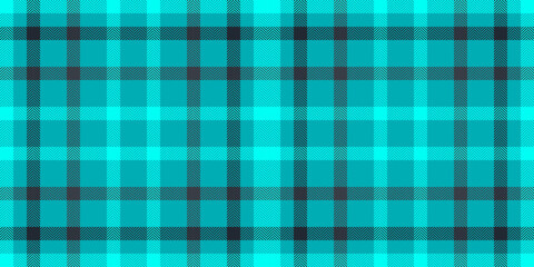 Dress fabric background vector, couch texture plaid pattern. Collage check textile tartan seamless in cyan and dark colors.