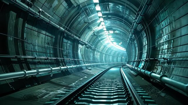 An interdimensional portal disguised as a futuristic subway tunnel