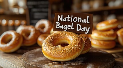 National Bagel Day Poster, National Bagel Day Banner