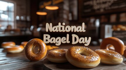 National Bagel Day Poster, National Bagel Day Banner