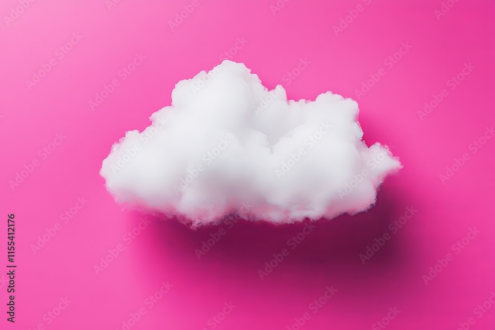 Poster a light cloud floats gently against a vibrant pink backdrop, creating a striking visual. the image c