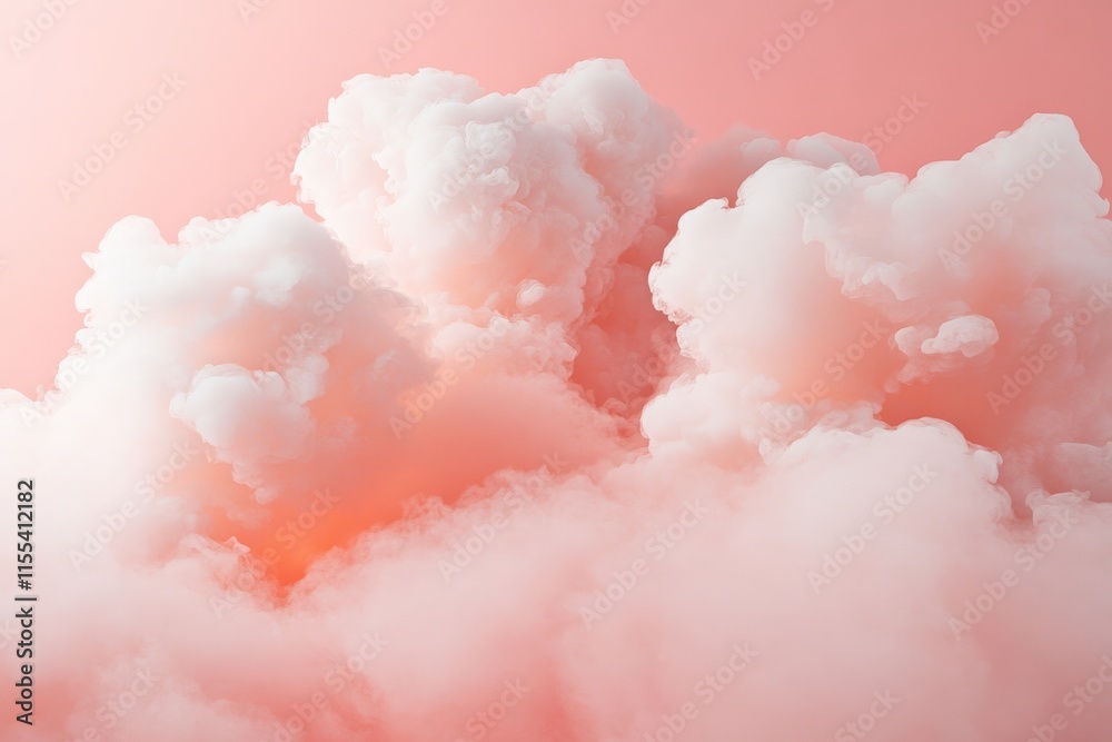 Poster soft pink clouds blend seamlessly into a warm pastel background. the image captures a sense of tranq
