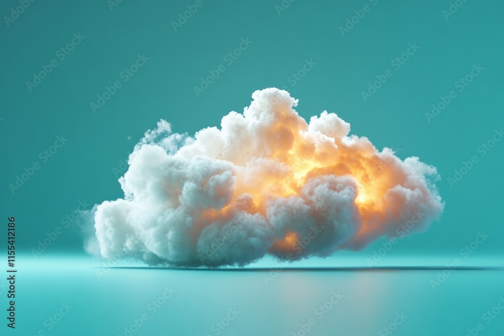 Poster a dynamic cloud with a fiery orange glow creates an intense visual spectacle, blending beautifully a