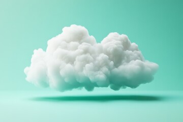 A picturesque fluffy cloud floating effortlessly mid-air against a clear sky, capturing the essence of simplicity, imagination, and peaceful solitude.