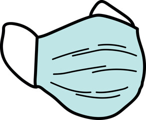 Simple Blue Medical Face Mask Vector Graphic