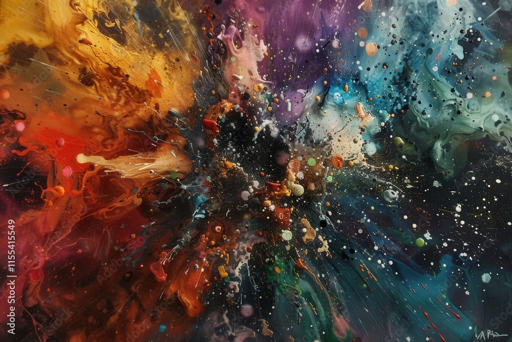 Fototapete dynamic abstract artwork showcasing a vibrant explosion of color and texture, reflecting energy and 