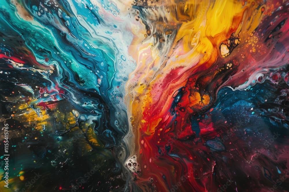 Leinwandbilder dynamic abstract artwork showcasing a vibrant explosion of color and texture, reflecting energy and 