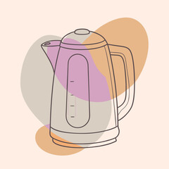 electric kettle icon silhouette, white background