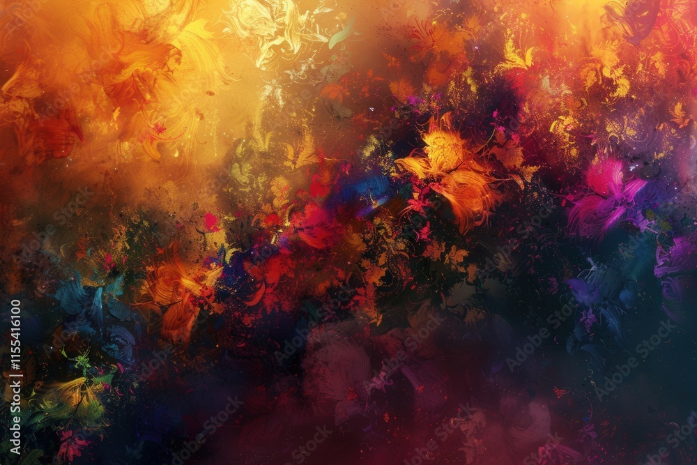 Aufkleber dynamic abstract artwork showcasing a vibrant explosion of color and texture, reflecting energy and 