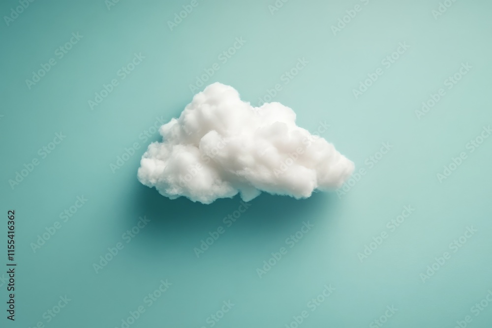 Poster a soft, white, fluffy cloud is set against a gentle blue background, creating a tranquil and serene 