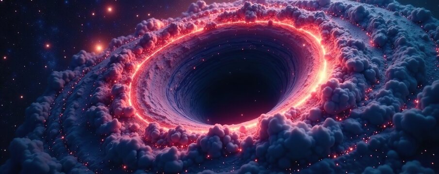 A dark and mysterious black hole in the heart of a starry expanse, galaxy, mystery, emptiness