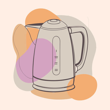 recommend clip art: electric kettle icon silhouette, white background