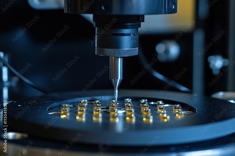 Aufkleber The image features a state-of-the-art machine engaged in precision work, highlighting the intricate and detailed aspects of modern technological advancements.