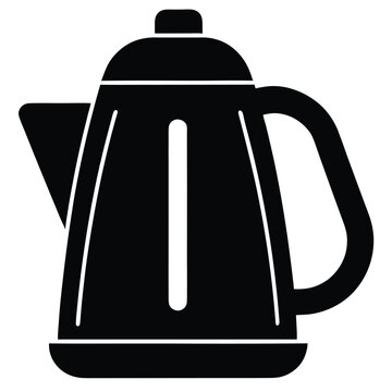 recommend clip art: electric kettle icon silhouette, white background