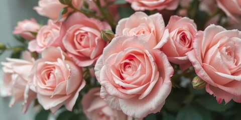 Pastel sweet roses, blurred background, floral texture, sweet, romantic background