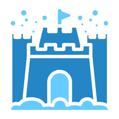 snow-fort dual tone blue color icon. use for modern concept, print, UI, UX kit, web and app development. Vector EPS 10, related to winter, cold season.