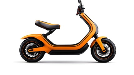 Sleek Electric Scooter Design with Orange and Black Color Scheme
