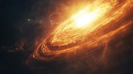 Obraz premium A powerful solar flare erupting from the sun, sending waves of light and plasma in a breathtaking cosmic scene.
