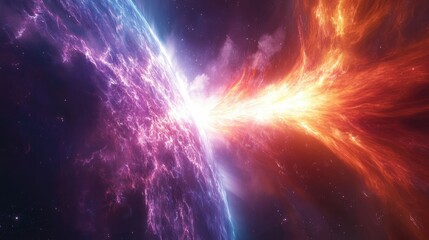 A powerful solar flare erupting from the sun, sending waves of light and plasma in a breathtaking cosmic scene.