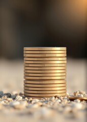 Beach Wallpaper of Stack of coins hd 8k wallpaper stock photographic image beach wallpaper summer wallpaper beach background tropical nature