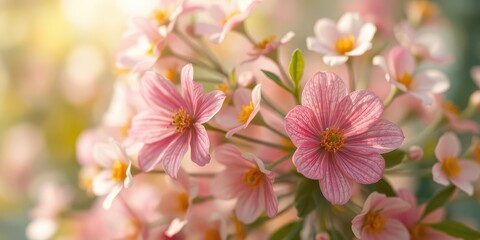 Fototapeta premium Vibrant floral backdrop, soft focus, bokeh effect, orange,relaxing,vibrant
