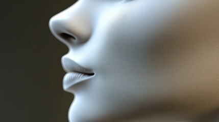 High Detail Soft Light Woman Face Close-Up