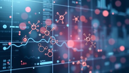 Molecular Structures Data Visualization On Digital Screen