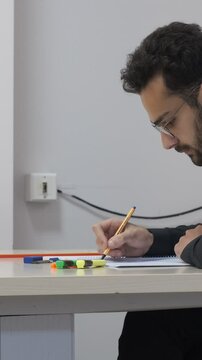 Stundent sitting at desk 