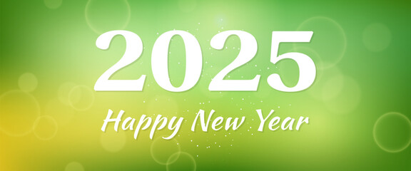 Happy new year 2025 inscription on blurred background