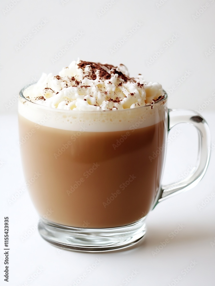 Aufkleber Classic Latte Topped with Whipped Cream and Cocoa : Generative AI