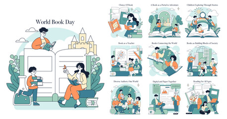 World Book Day. Flat Vector Illustration