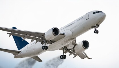 Fototapeta premium Momentum in the Skies: Commercial Airplane in Dynamic Ascent