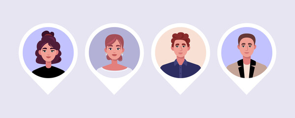 Fototapeta premium 004 - Map with character icons