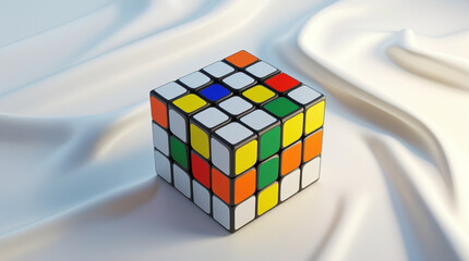A cube on a white background