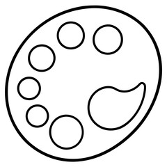 Art Palette Line Art Vector Illustration