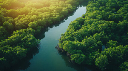 coastal mangrove wetlands with mud crabs, marine conservation area