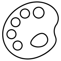 Art Palette Line Art Vector Illustration