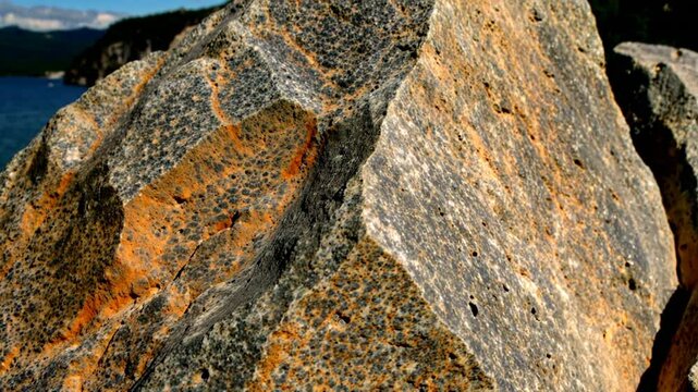 Smooth Granite Rock Reflecting Light