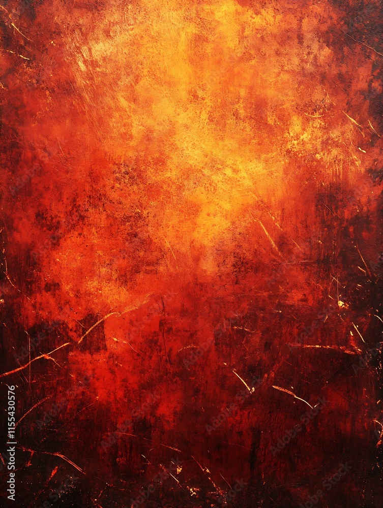 Aufkleber fiery red and orange grunge texture for bold and energetic visual design : generative ai
