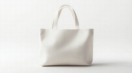 White tote bag mockup on white background