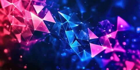 Blue and pink background with triangles