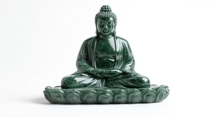 Obraz premium Serene Jade Buddha Statue in Meditative Pose