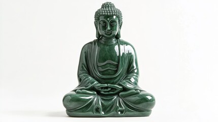 Obraz premium Serene Jade Buddha Statue in Meditative Pose