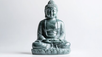 Obraz premium Intricate Jade Buddha Statue in Serene Pose