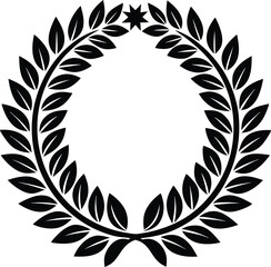 Obraz premium Wreath Laurel silhouette circular vector icon 