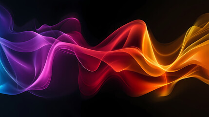 3d render, abstract cloud illuminated with neon light ring on dark night sky. Glowing geometric shape, round frame