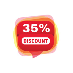 35 percent discount sale label for great promotions and offers, vector illustration design.