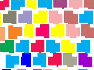 Abstract colorful checkered pattern seamless and confetti, on white background. Bright colorful retro checkered pattern background. Pixel pattern game background.