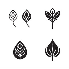 leaf silhouettes with vector eps illustration on a white background high-quality fully editable file
