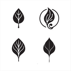 leaf silhouettes with vector eps illustration on a white background high-quality fully editable file
